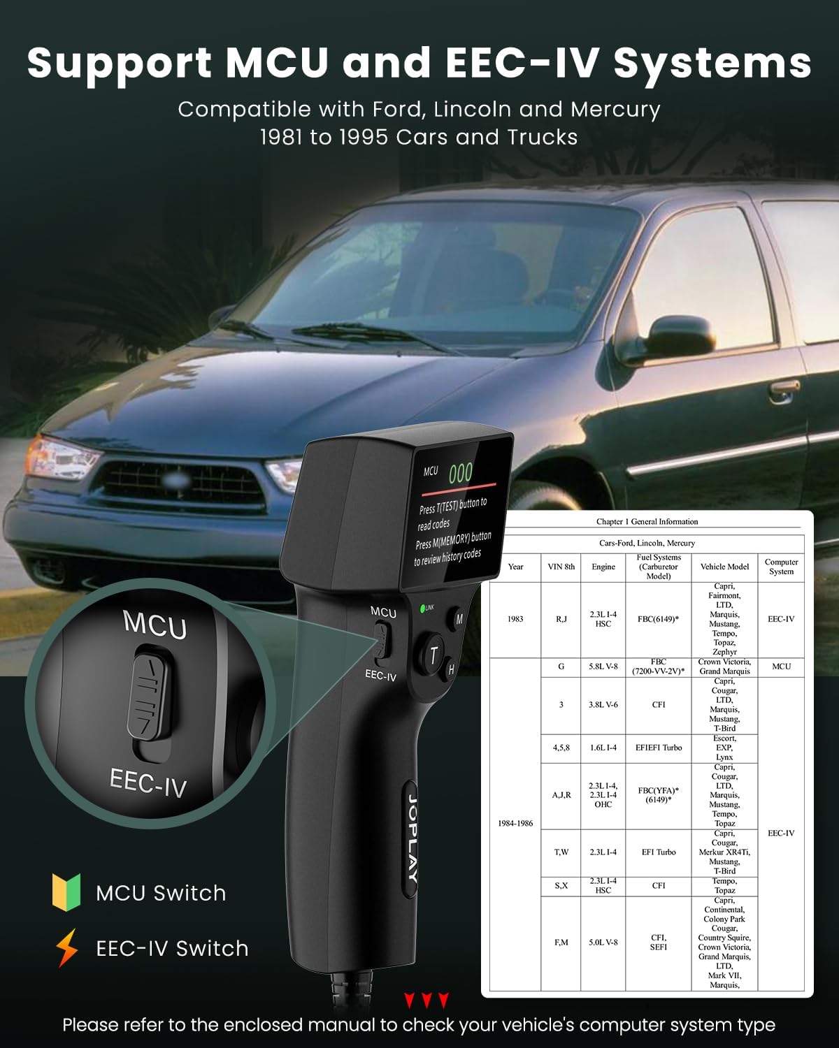 JOPLAY Ford OBD1 Digital Code Reader view 3